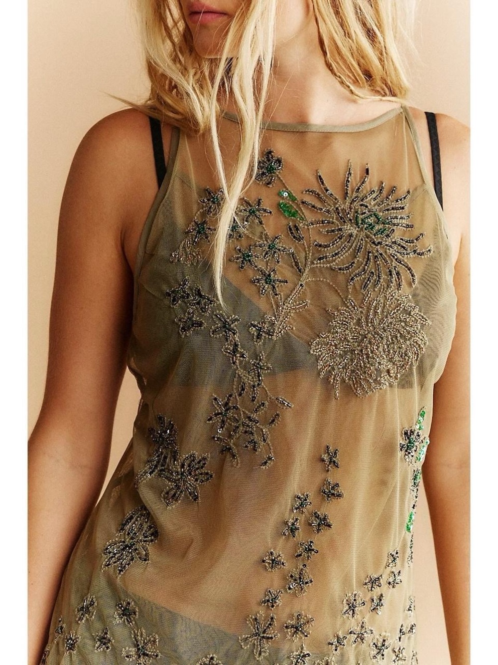 Free People - Bring the Bling Embellished Mini Slip